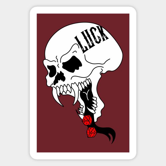 Luck Dice Skull! Sticker by LordNeckbeard